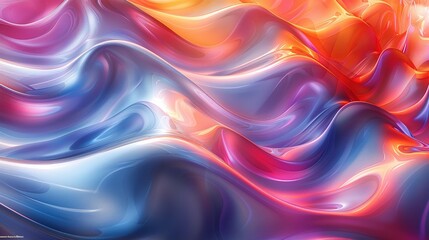 Obraz premium A vibrant, abstract wave pattern showcasing smooth, flowing colors in a dynamic composition.
