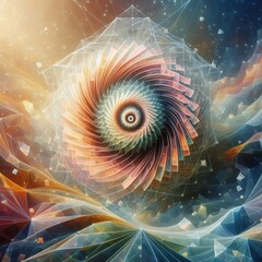 Spiraling Tetrahedrons expressing feelings of calm and serenity