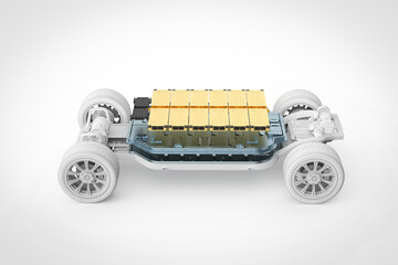 Ev car or electric vehicle with battery pouch cells