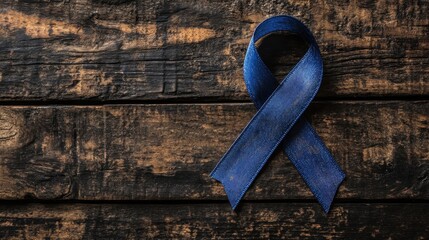 Blue ribbon symbolizing human trafficking awareness and solidarity