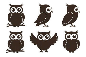 Owl Vector Silhouette Collection for Artistic Designs