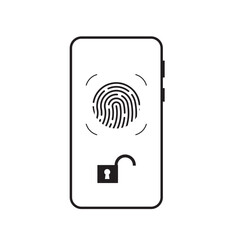 Fingerprint scanner smartphone security. Secure your phone with a modern fingerprint scanner. This illustration depicts a smartphone with a fingerprint scan on the screen.