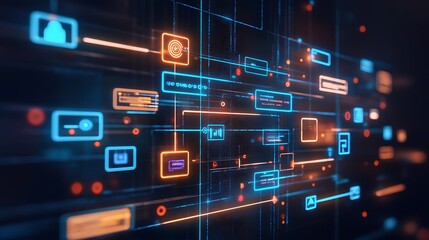 A digital transformation roadmap with stages from legacy systems to advanced digital solutions, leaving room for text