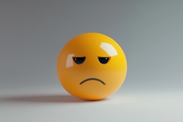 Detailed 3D sad face representing dissatisfaction in high resolution.
