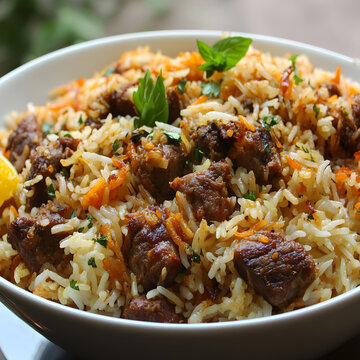 Bariis Iskukari Rice With Meat