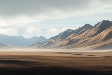 Majestic Mountain Range in a Desert Landscape - Golden Hour Photography