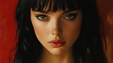 Fototapeta premium portrait of a woman with black hair