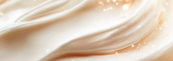 Obraz premium White skincare cream texture. Close up face cream