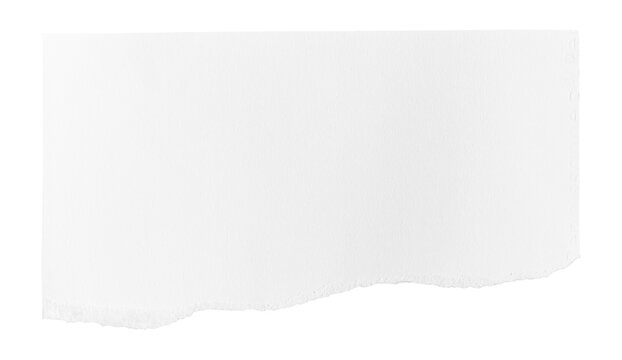 White ripped piece of paper isolated on transparent background PNG file