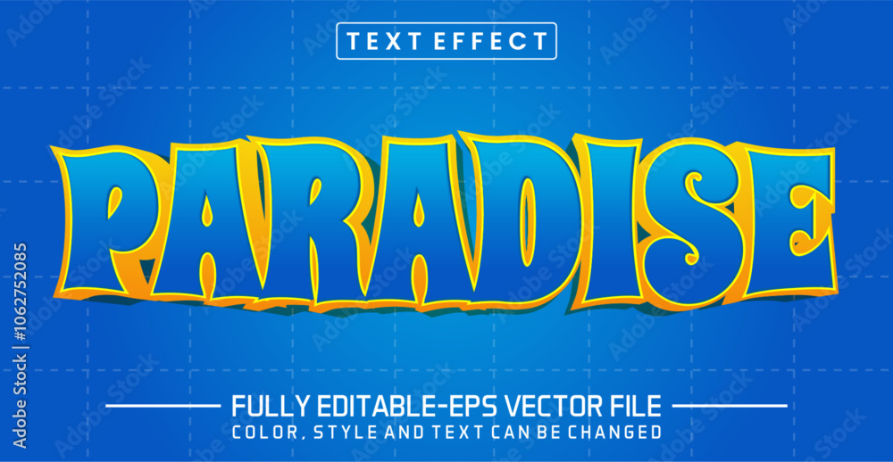 Poster paradise font text effect editable