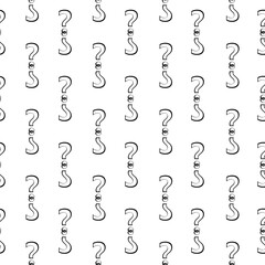 Question mark seamless pattern isolated on white background
