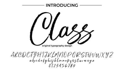Class Font Stylish brush painted an uppercase vector letters, alphabet, typeface
