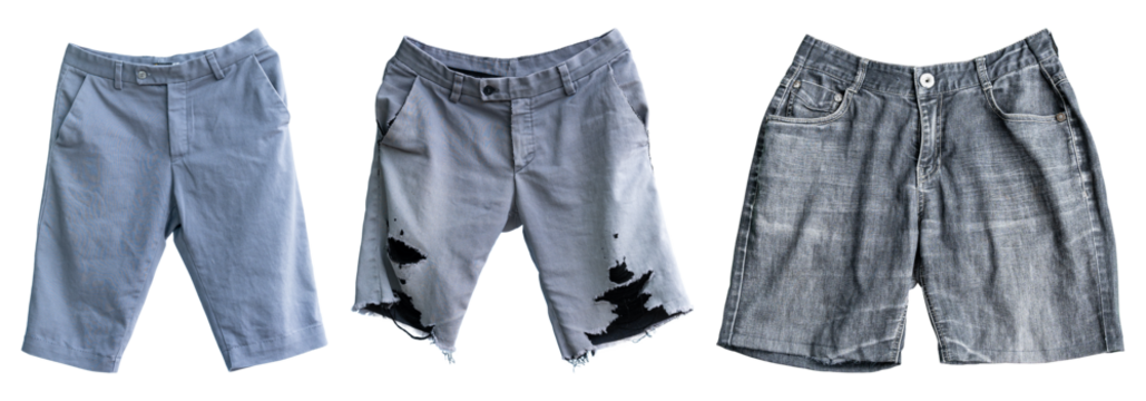 Collection of men shorts pant isolated on transparent background, PNG File