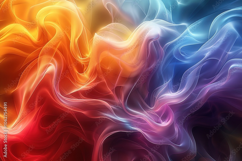 Poster abstract swirling colors in vibrant hues creating a dynamic, fluid visual effect.