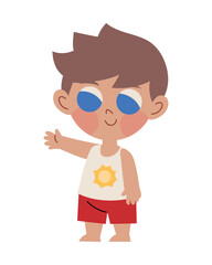 boy wearing summer clothes
