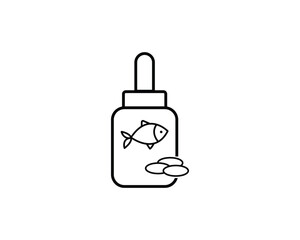 Fish oil icon vector symbol design illustration