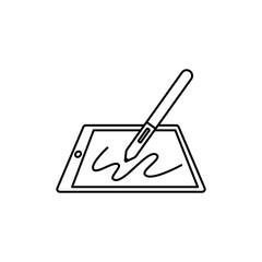 Outline Icon Pen Tablet