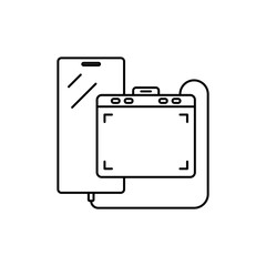 Outline Icon Pen Tablet with mobile phone