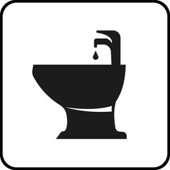 Bidet with tap icon. Plumbing.