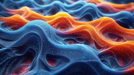 Fototapeta premium Abstract waves in vibrant colors, creating a dynamic and fluid visual effect.