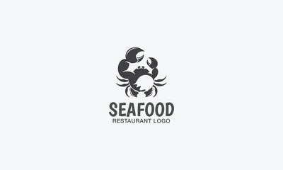 The crab restaurant logo design vector template