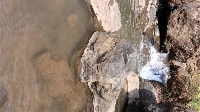 Slow motion of river water of Curug Cikondang