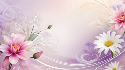 Naklejka premium background with flowers