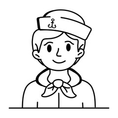 Sailor icon in hand drawn style

