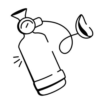 Oxygen tank icon in doodle style

