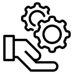 Hand and gear icon vector illustration