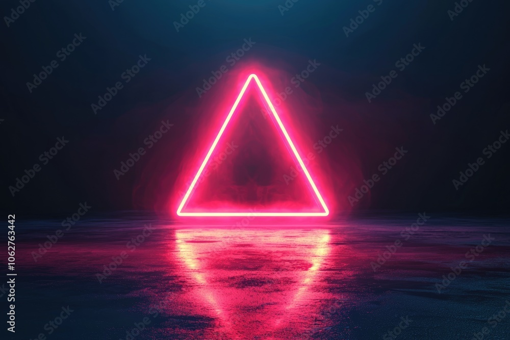 Aufkleber stylized neon frame with gradient glow, featuring a retro-futuristic design with geometric patterns