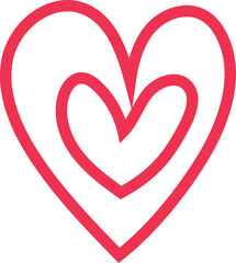 Valentine heart on white background. Vector illustration.