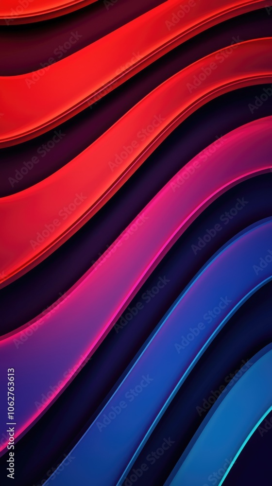 Aufkleber minimalist neon light frame with red and blue glow, adding a sleek, tech-inspired design element on 
