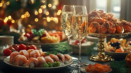 Obraz premium Lunar New Year food celebration