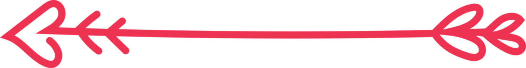 Valentine arrow on white background. Vector illustration.