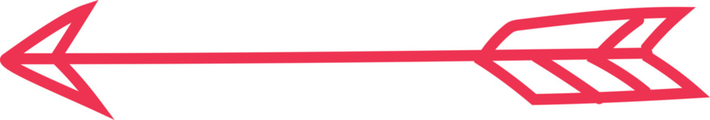 Valentine arrow on white background. Vector illustration.