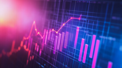 Fototapeta premium charts and graphs with statistics to innovation analyze business potential and forecast future development of companies growth.