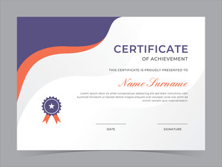 Modern Certificate Template Vector Design. Achivement certificate or diploma design
