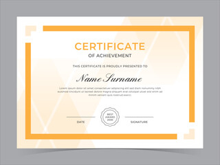 Modern Certificate Template Vector Design. Achivement certificate or diploma design

