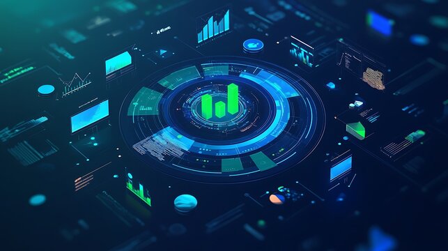 An infographic icon with icons representing data background