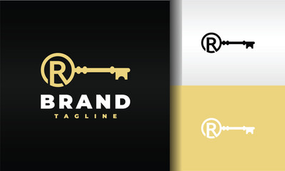 letter R door lock logo