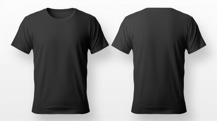 Black male t-shirt front and back views mockup