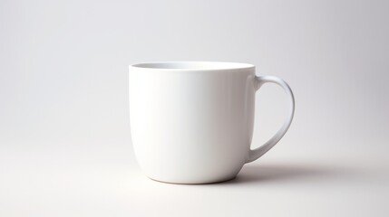Fototapeta premium White teacup and a saucer, on white background