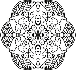Decorative Mandala Coloring Pages or Book Decorative monochrome ethnic mandala Transparent pattern