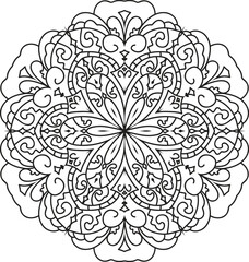 Decorative Mandala Coloring Pages or Book Decorative monochrome ethnic mandala Transparent pattern