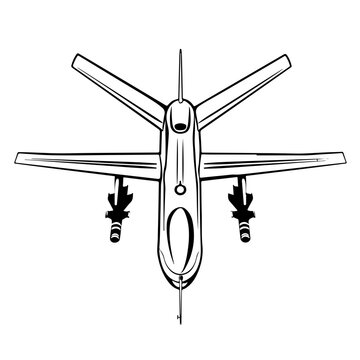 black and white drone top view clip art preview