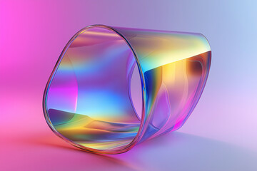 Abstract light emitter glass with iridescent 