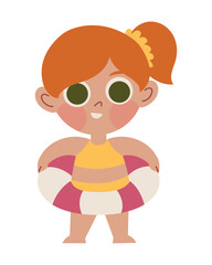 little cute girl wearing summer clothes