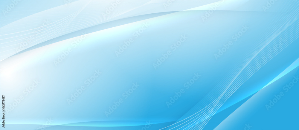Leinwandbilder Abstract Light Blue Background with Soft Wave Patterns and Lines