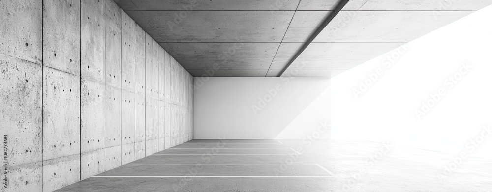 Aufkleber abstract empty concrete wall background with parking space. black and white image of an indoor or ou